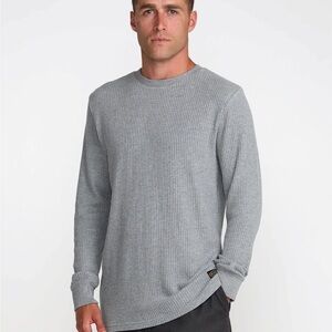 Large RVCA Gray Waffle Knit Long Sleeve